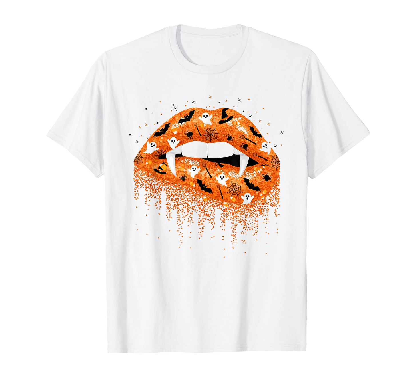 Halloween Vibes Spooky Season Pumpkin Boo Ghost Lips T-Shirt