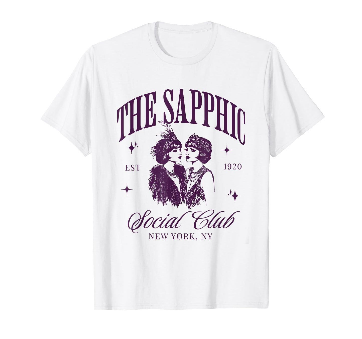 Subtle Lesbian Pride Sapphic Social Club WLW Femme Bisexual T-Shirt