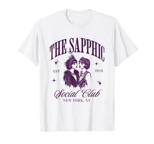 Subtle Lesbian Pride Sapphic Social Club WLW Femme Bisexual T-Shirt