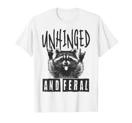 Raccoon Unhinged And Feral Retro T-Shirt