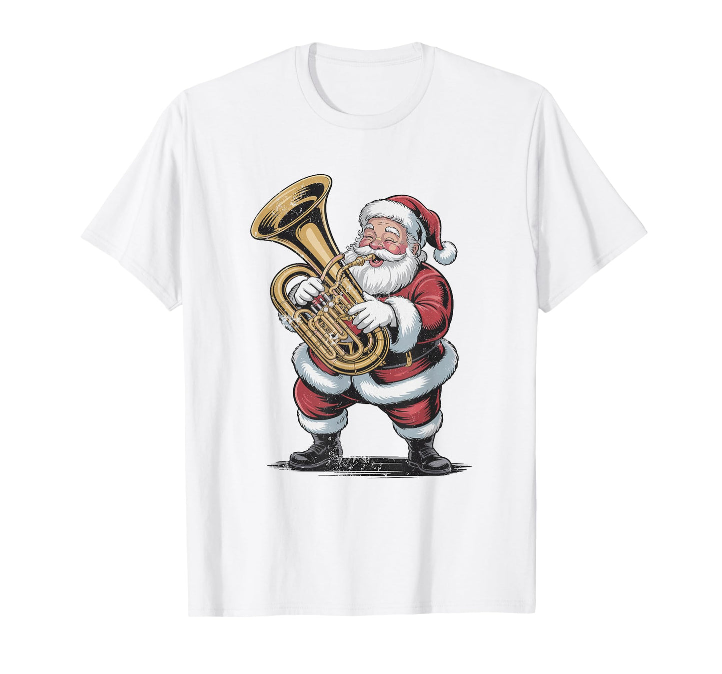 Santa Playing Tuba Retro Vintage 90s Chrismas Holiday T-Shirt