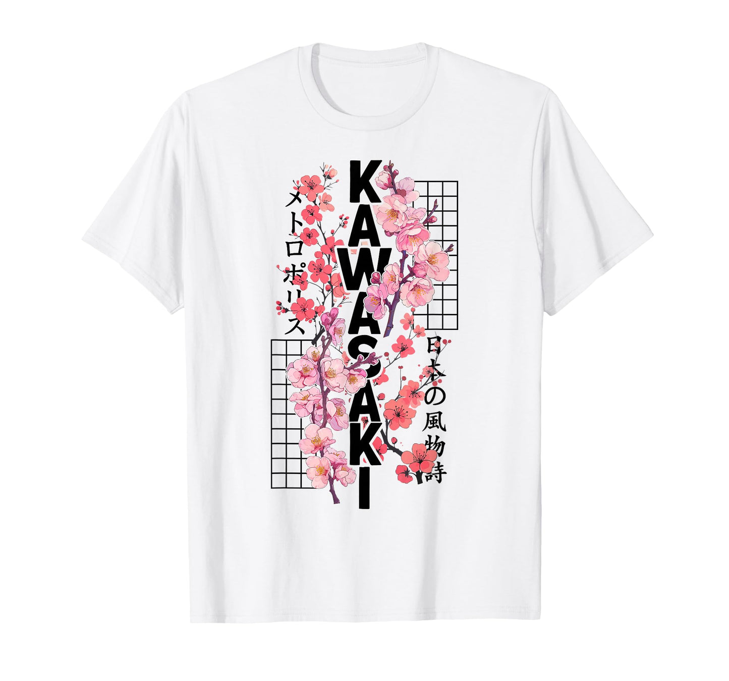 Kawasaki City 80s Retro Cherry Blossom Japan Kawasaki T-Shirt