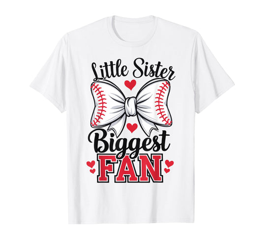 Girl Little Sister Biggest Fans Baseball Game Day Toddler T-Shirt