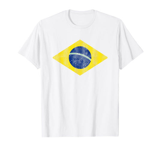 Brazilian Flag of Brazil Vintage BR Souvenir Men Women Kids T-Shirt