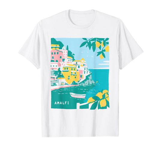 Amalfi Coast Italy Retro Vintage Lemon Travel Souvenir T-Shirt