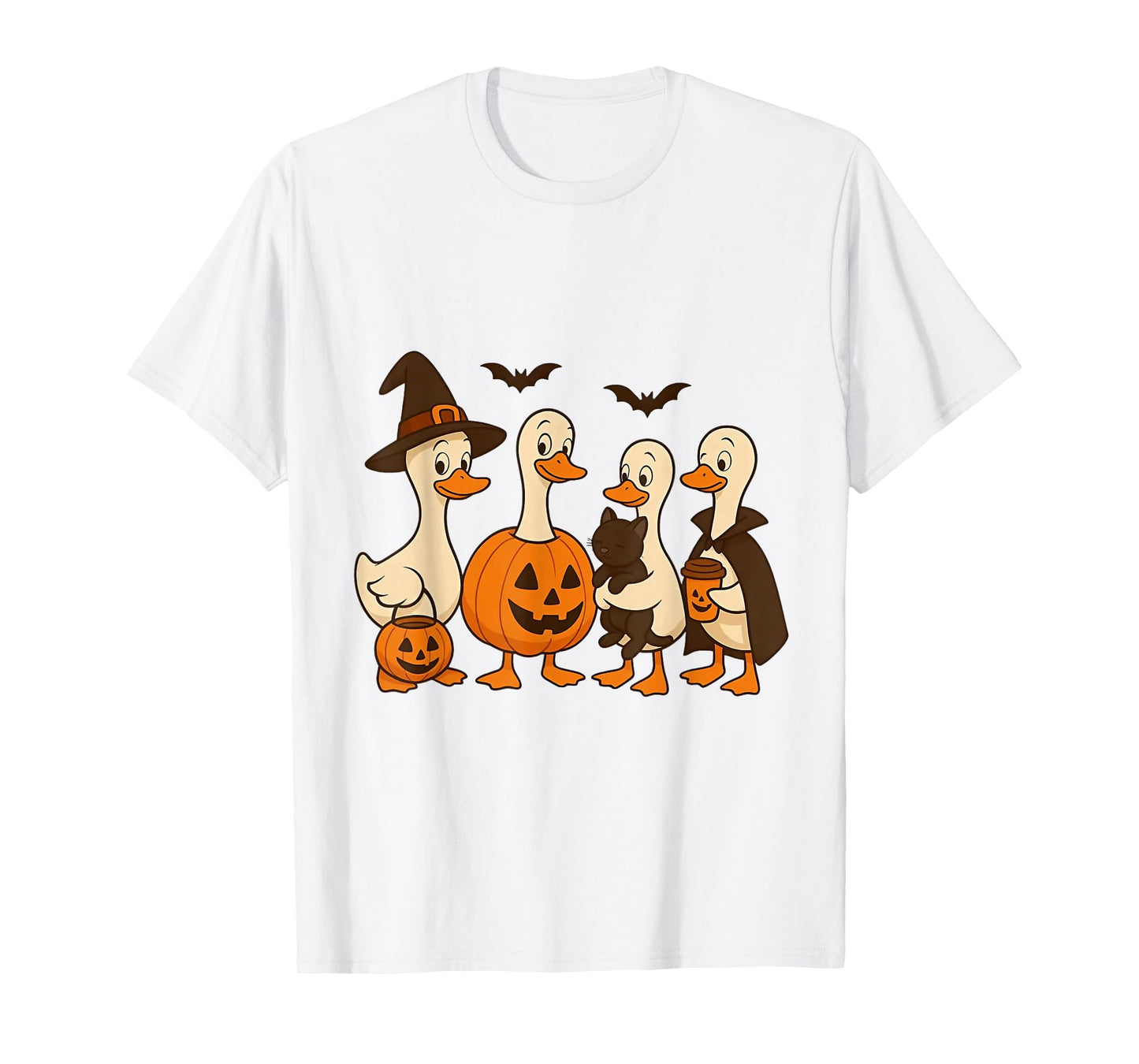 Funny Witch Goose Pumpkin Halloween T-Shirt