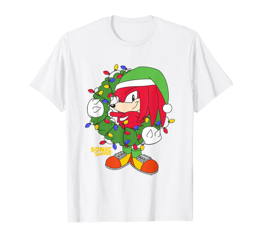 Sonic The Hedgehog Christmas Knuckles X-Mas Wreath T-Shirt