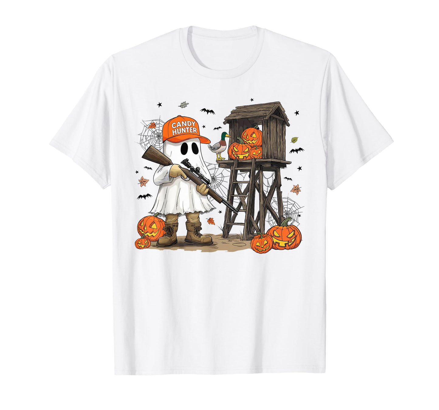 Candy Hunter Camo Ghost Funny Halloween Hunting Season Boys T-Shirt