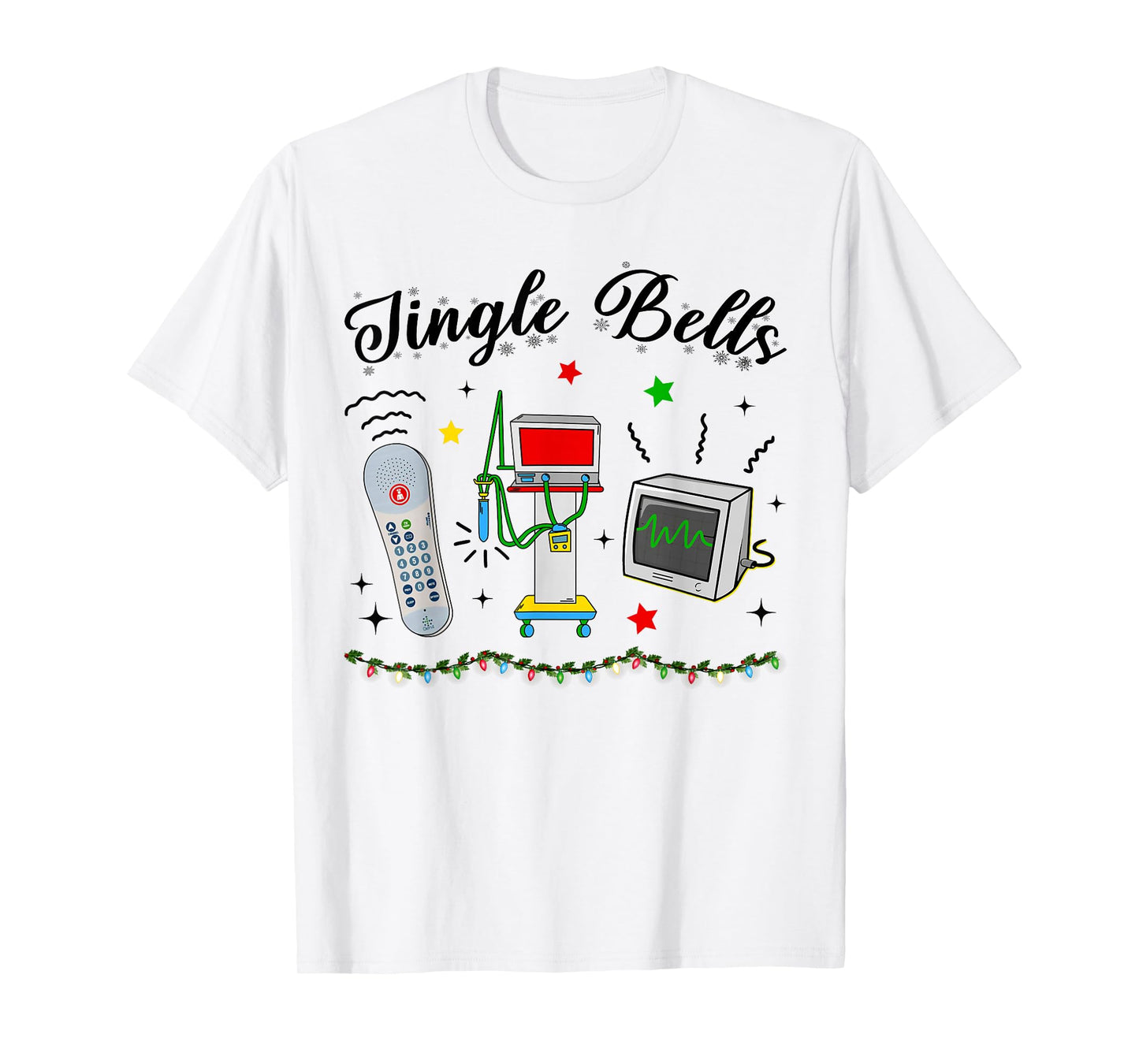 Jingle Bell Telemetry Nurse Christmas Crew Tele Tech Xmas T-Shirt