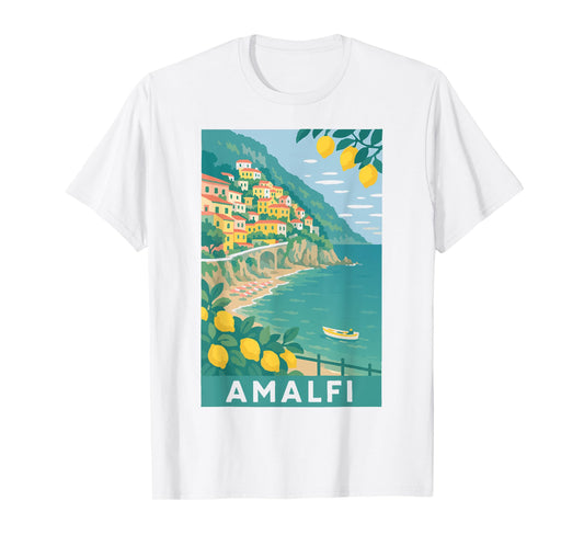 Amalfi Coast Italy Retro Vintage Lemon Travel Souvenir T-Shirt