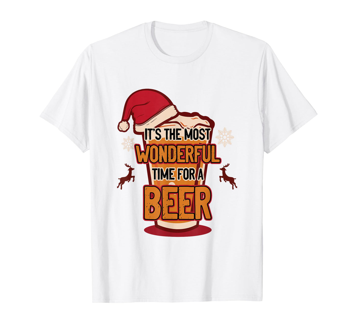 Wonderful Time for A Beer Christmas Sayings T-Shirt