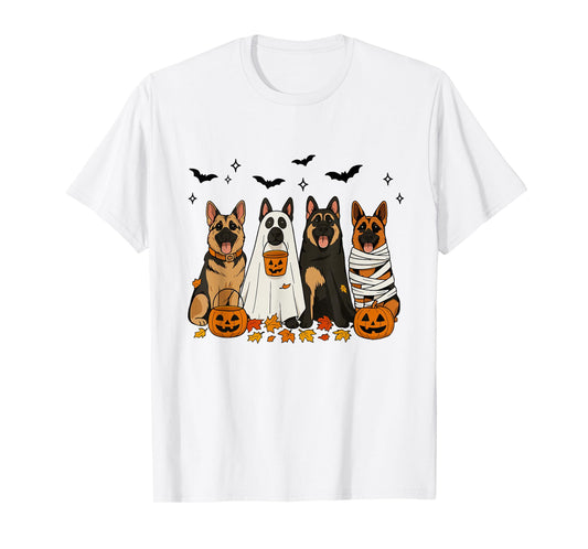Fall German Shepherd Halloween Witch German Shepherd Dog Mom T-Shirt