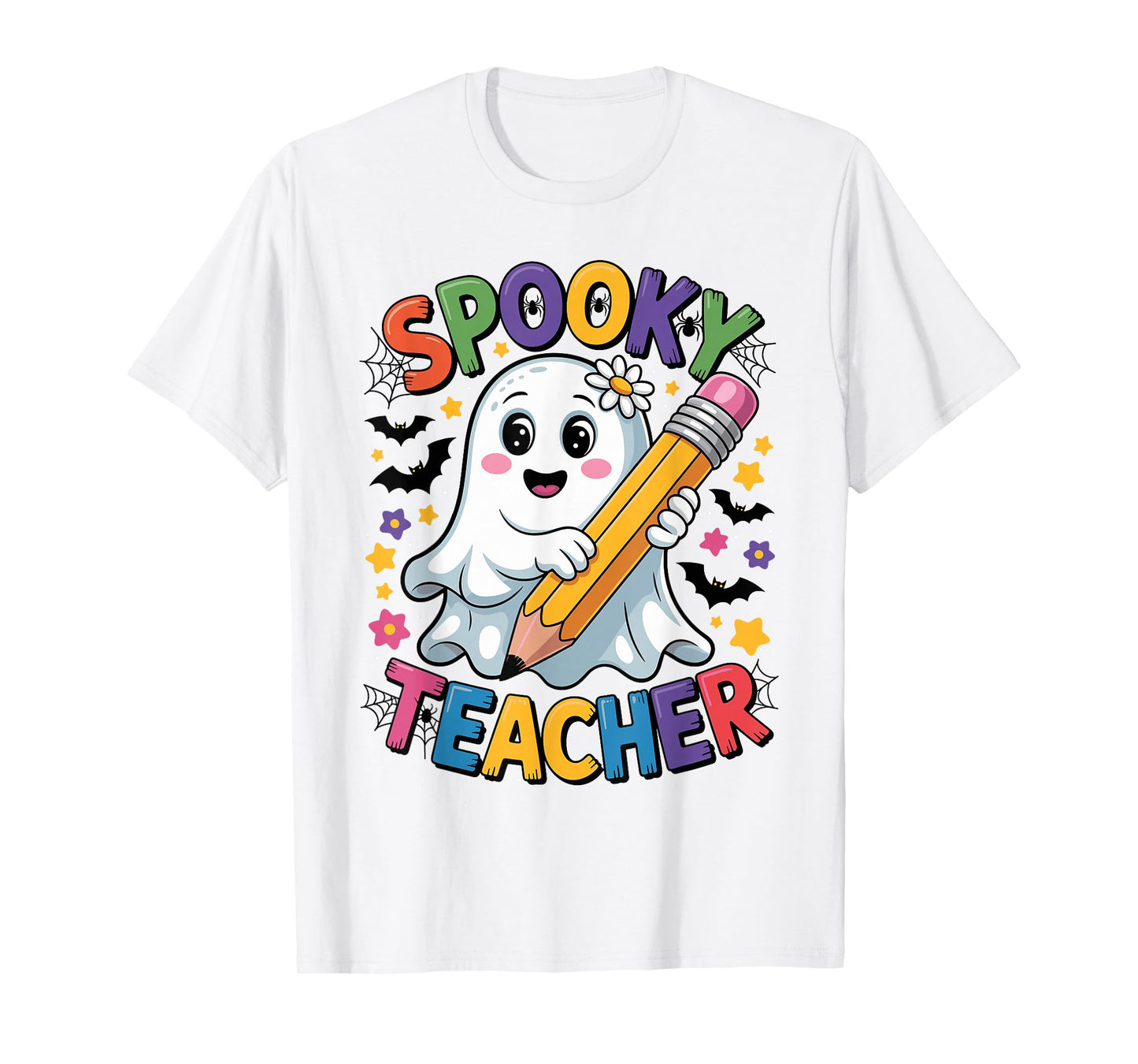 Ghost Spooky Teacher Halloween Costume Halloween Teacher T-Shirt