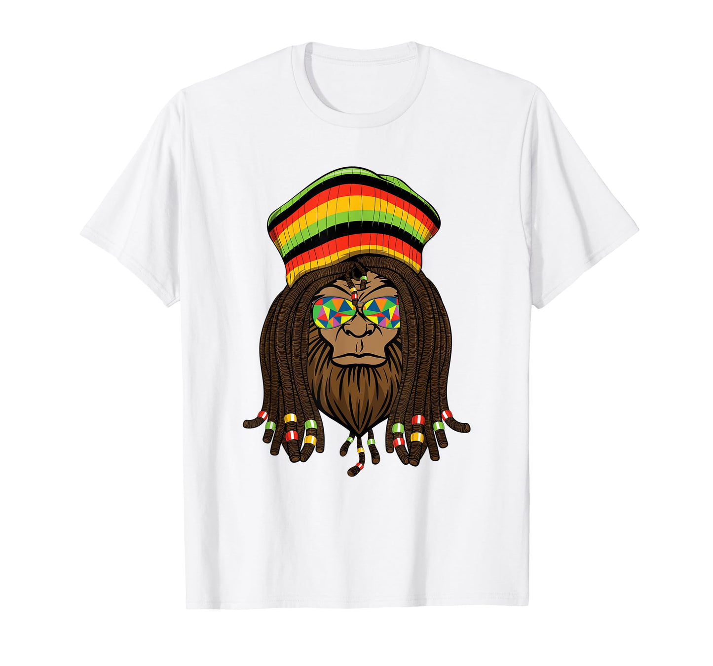 Sasquatch Reggae Dreads Bigfoot Dreadlocks Jamaica Rasta T-Shirt