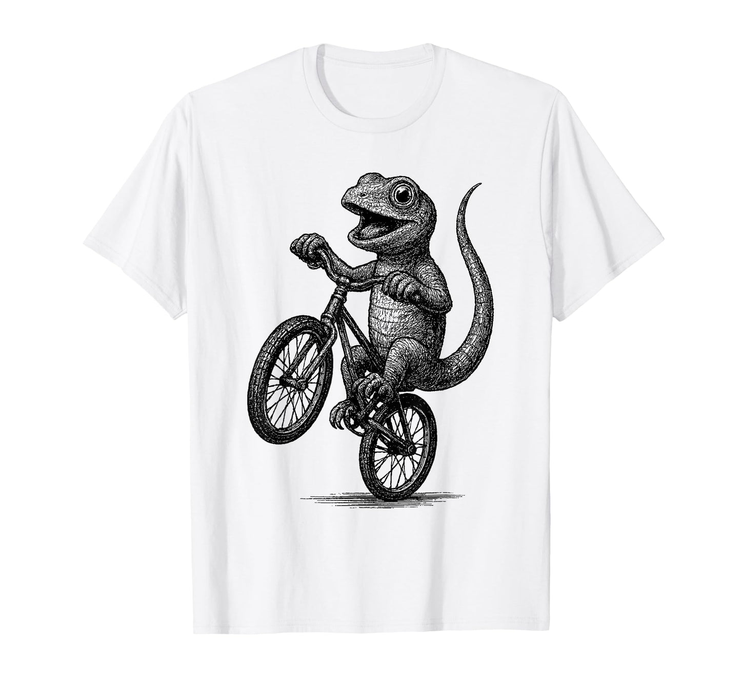 Vintage Kawaii Lizard Riding Bicycle Cycling Biker Cyclist T-Shirt