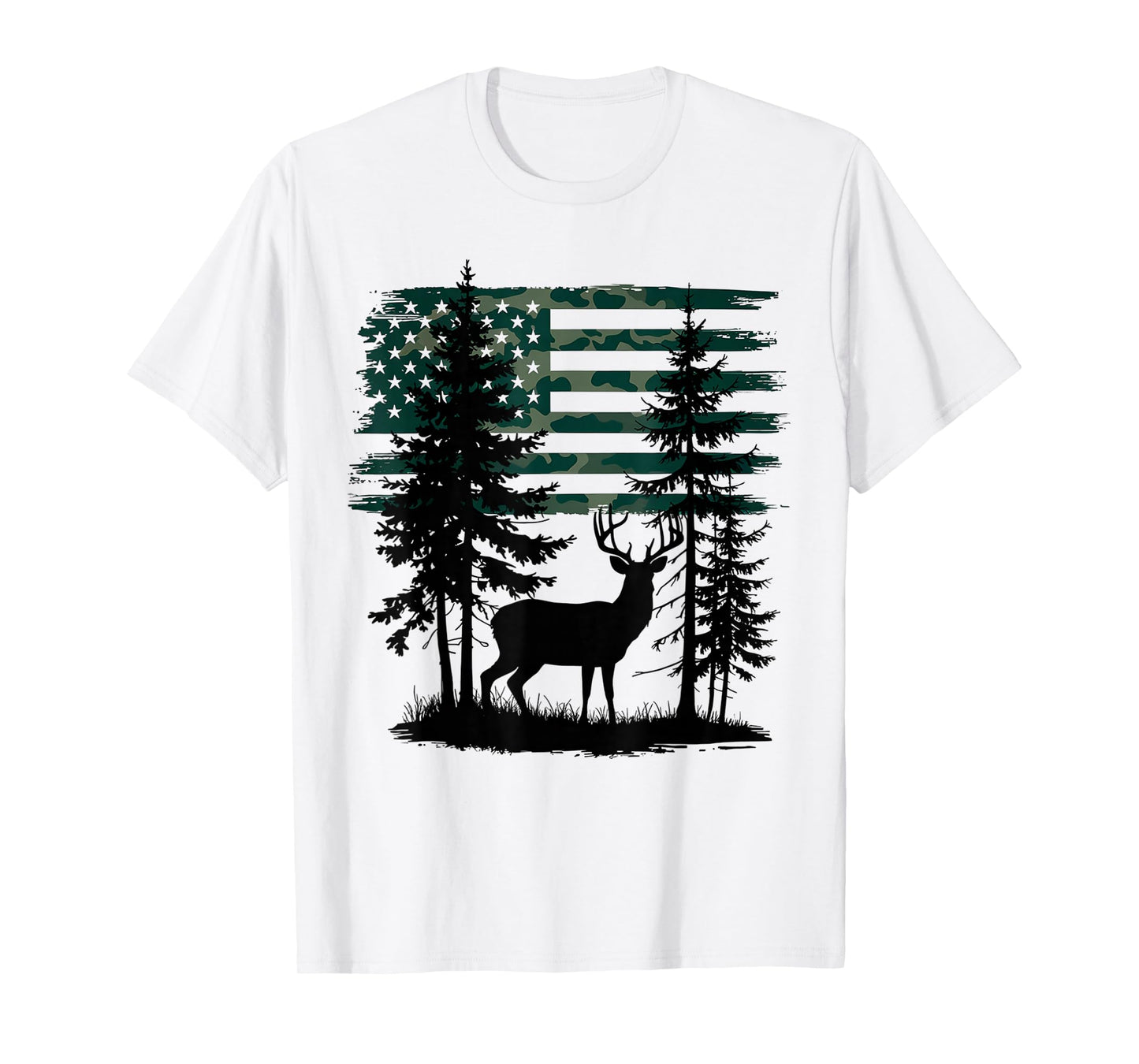 Men Kids Boys Hunting Shirt Deer Hunters Toddler Camo Flag T-Shirt