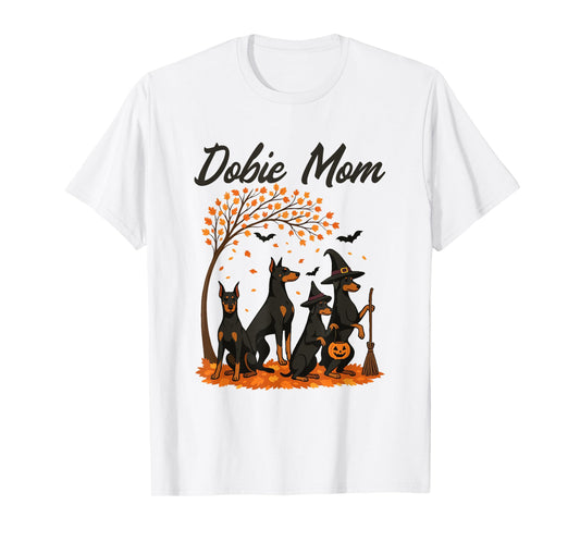 Dobie Mom Halloween Costume Fall Doberman Design for Women T-Shirt