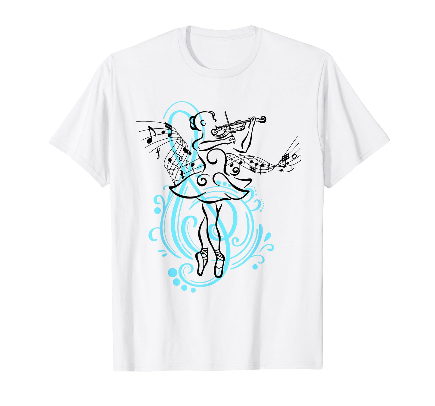 Girl Playing Violin Music, and Ballet Violinist Ballerina T-Shirt