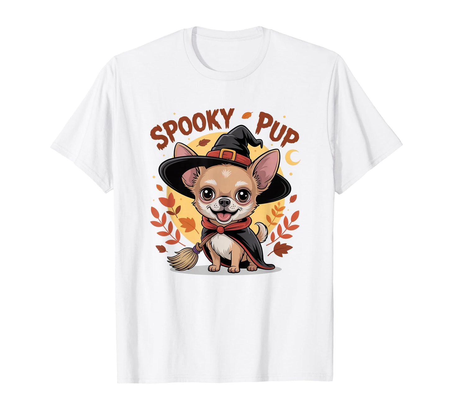 Chihuahua Witch Costume Hat Spooky Pup T-Shirt