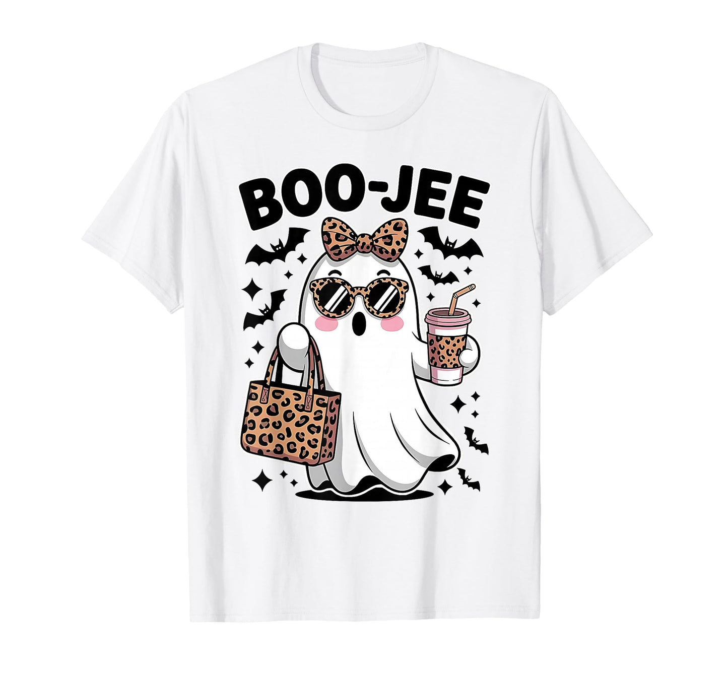 Cute Coquette Boo JEE Ghost Halloween Costumes Womens Girls T-Shirt