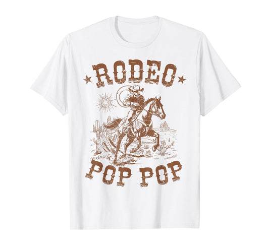 Rodeo Pop Pop Western Cowboy Family Matching Father's Day T-Shirt