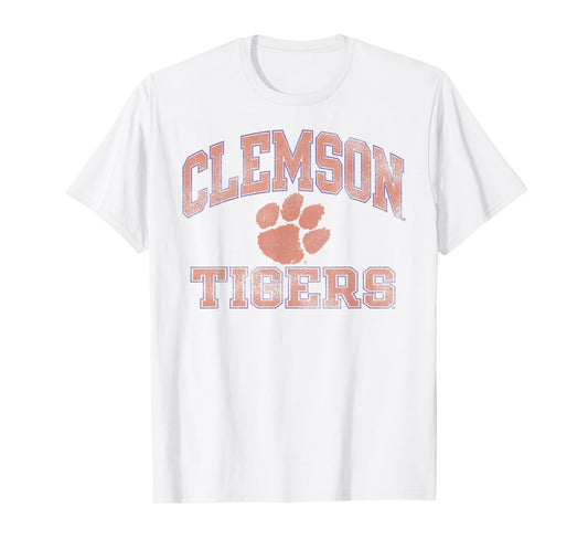 Clemson Tigers Vintage Worn Gray Officially Licensed T-Shirt