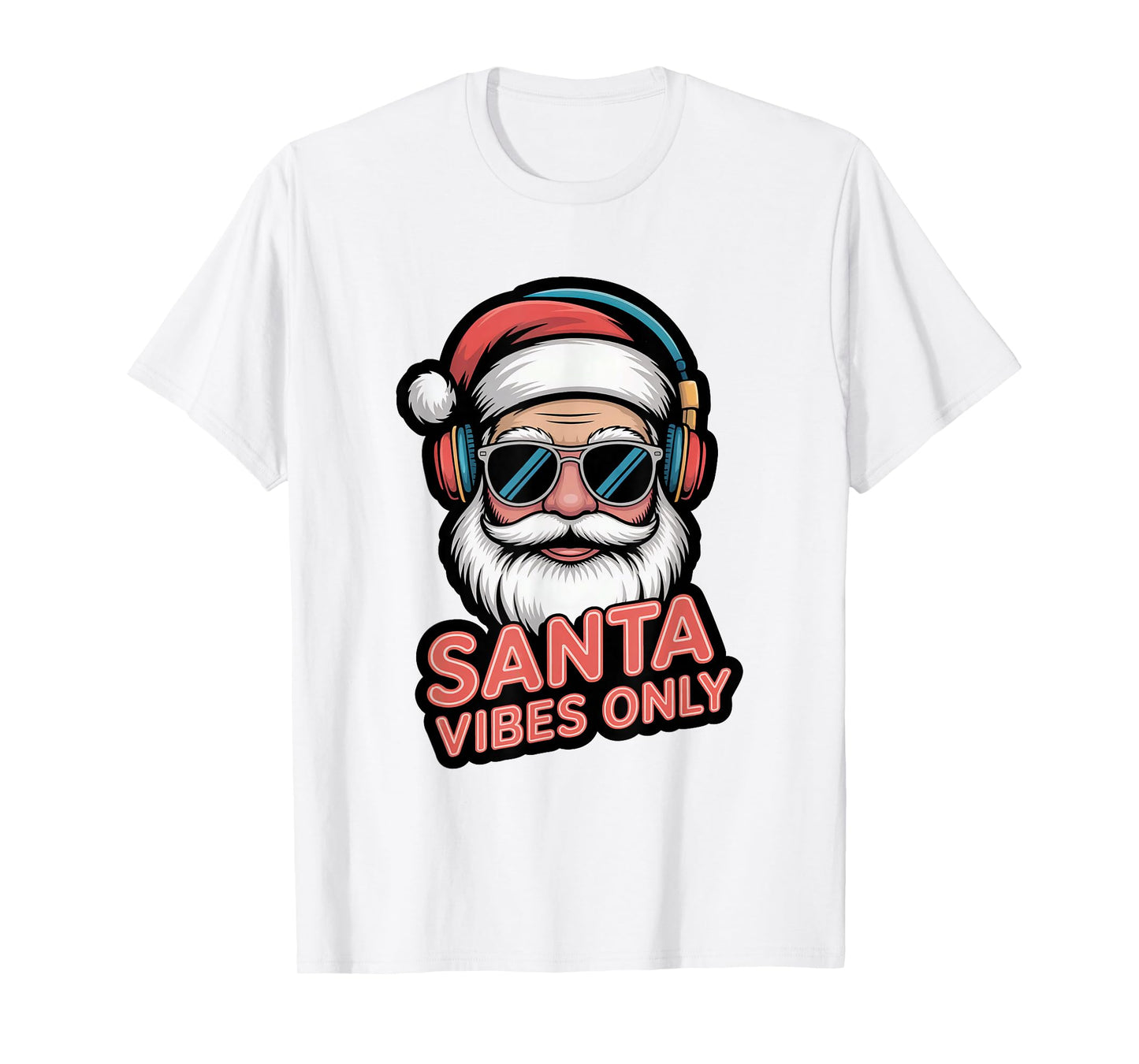 Santa Vibes Only Funny Pop Culture Christmas Holiday Party T-Shirt