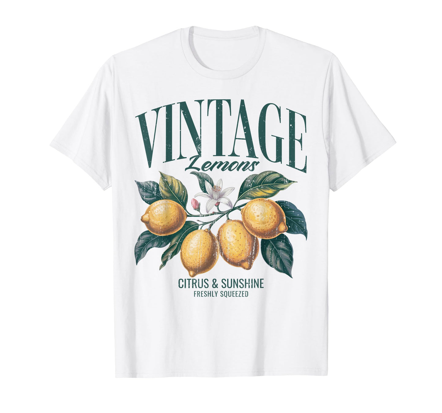 Vintage Lemon Print Women Men Chic Retro Fruit Lover Graphic T-Shirt