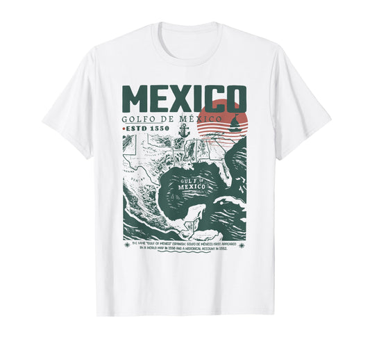Gulf of Mexico 1550 Historic Map T-Shirt