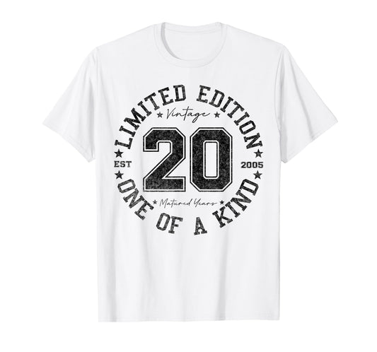 20 Year Old Gifts Vintage 2005 Limited Edition 20th Birthday T-Shirt
