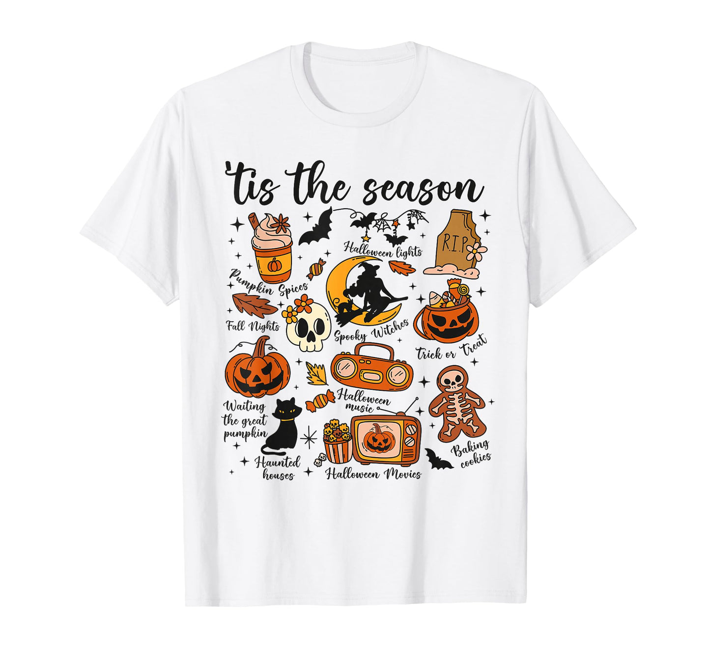 Funny Halloween Tis The Season Pumpkin Witch Women Men Gifts T-Shirt
