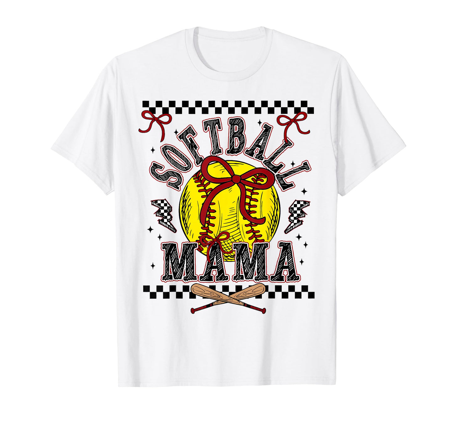 Softball Mama Coquette Softball Game Day Softball Mom Mother T-Shirt