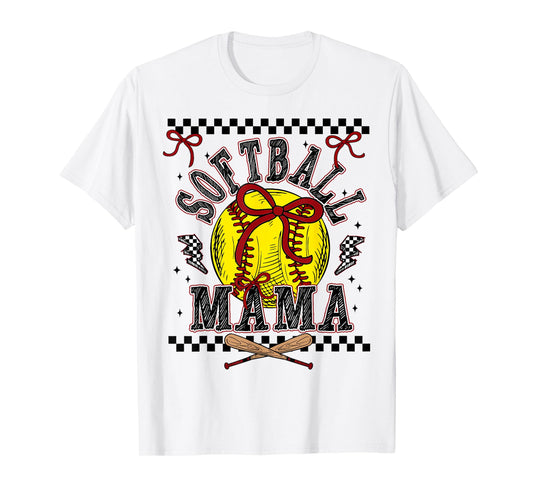 Softball Mama Coquette Softball Game Day Softball Mom Mother T-Shirt