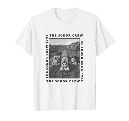 Thomas & Friends - The Sodor Crew Black and White Photo T-Shirt