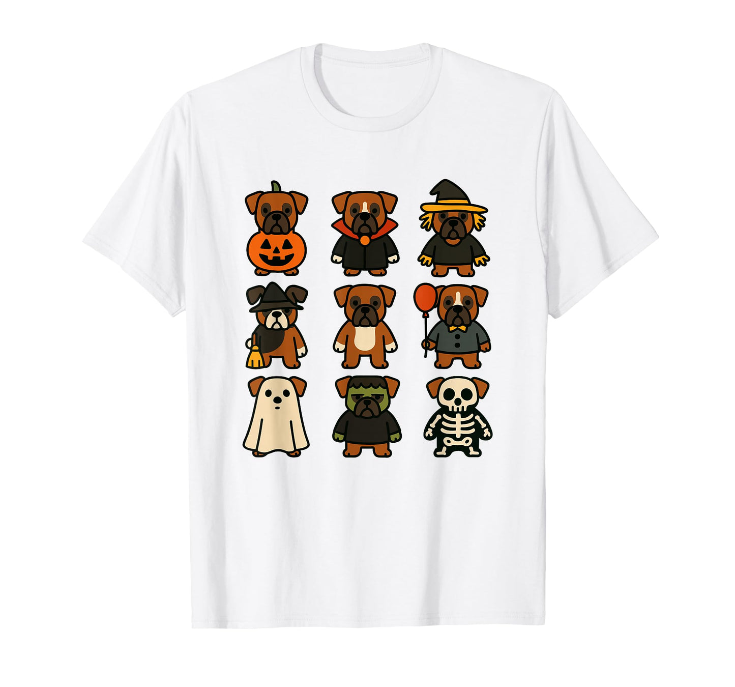 Boxer Dog Halloween Costume Funny Scary Dog Ghost Witch T-Shirt