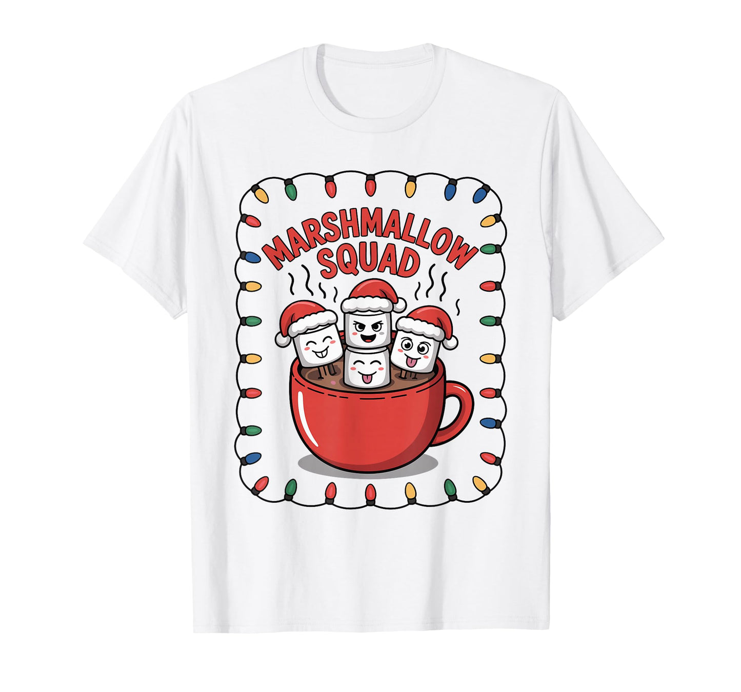 Marshmallow Squad Funny Christmas Cocoa Matching Pajamas T-Shirt