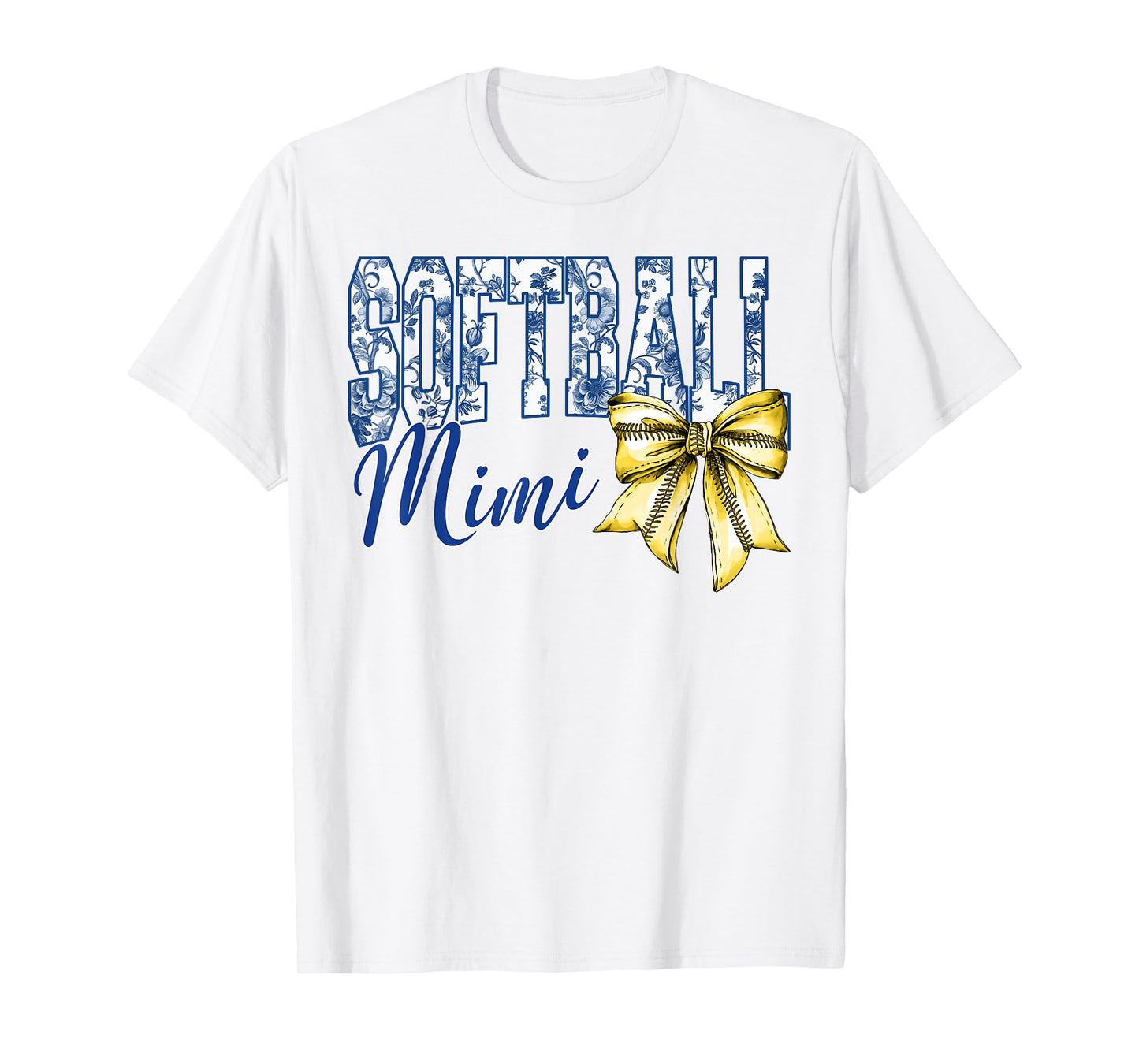Softball Mimi Coquette Bow Game Day Grandma Softball Game T-Shirt