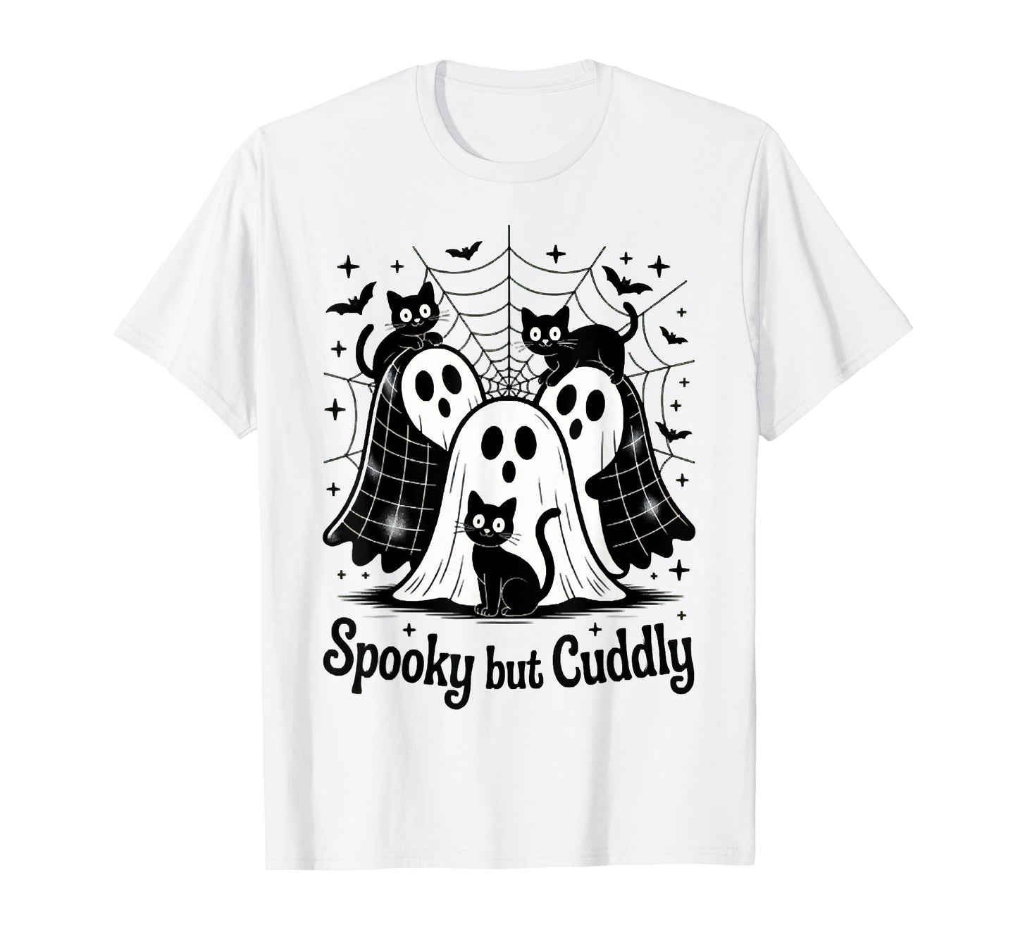 Spooky Cat and Ghostly Web, Spooky But Cuddly T-Shirt
