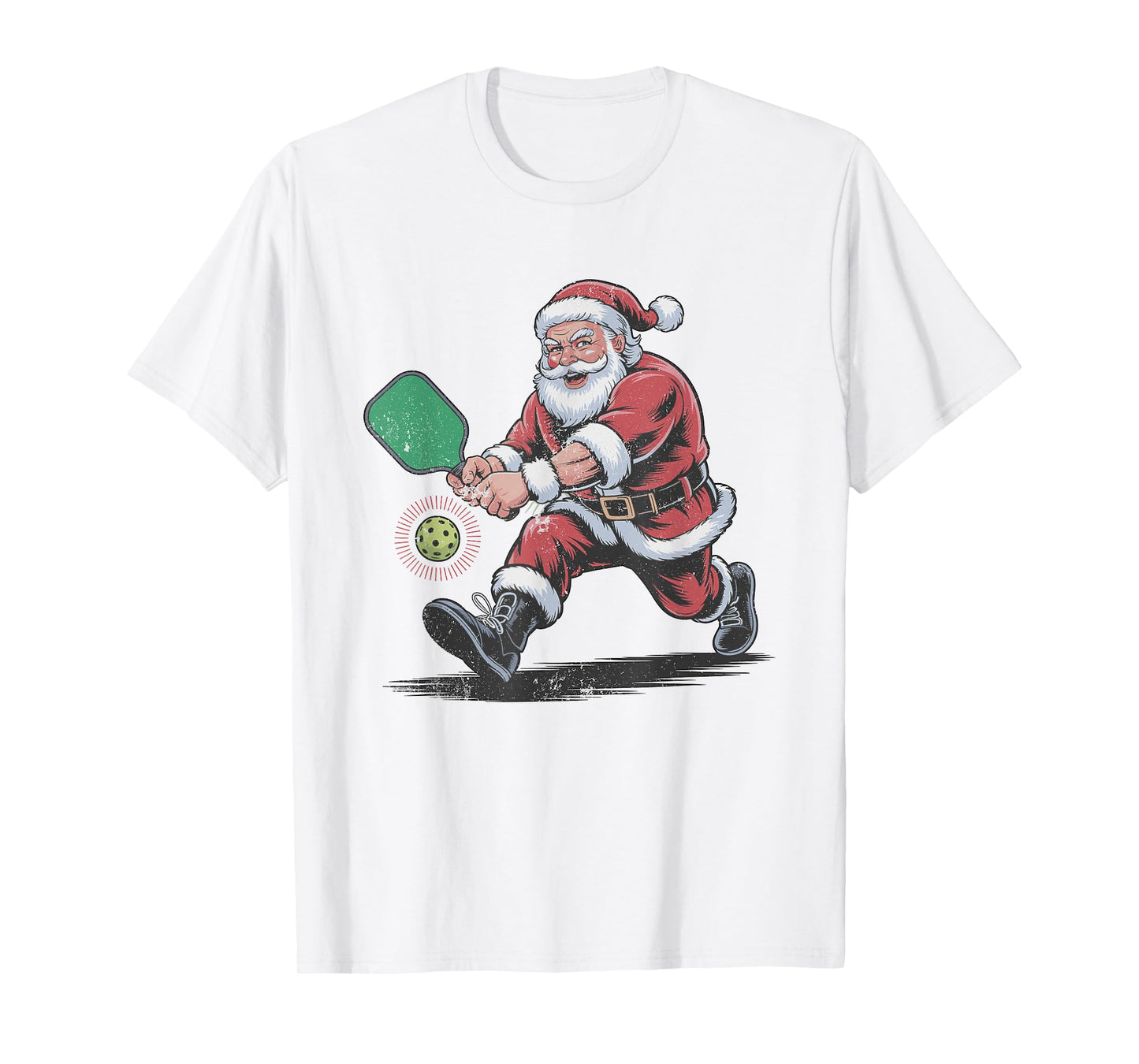 Santa Playing Pickleball Retro Vintage 90s Christmas Holiday T-Shirt