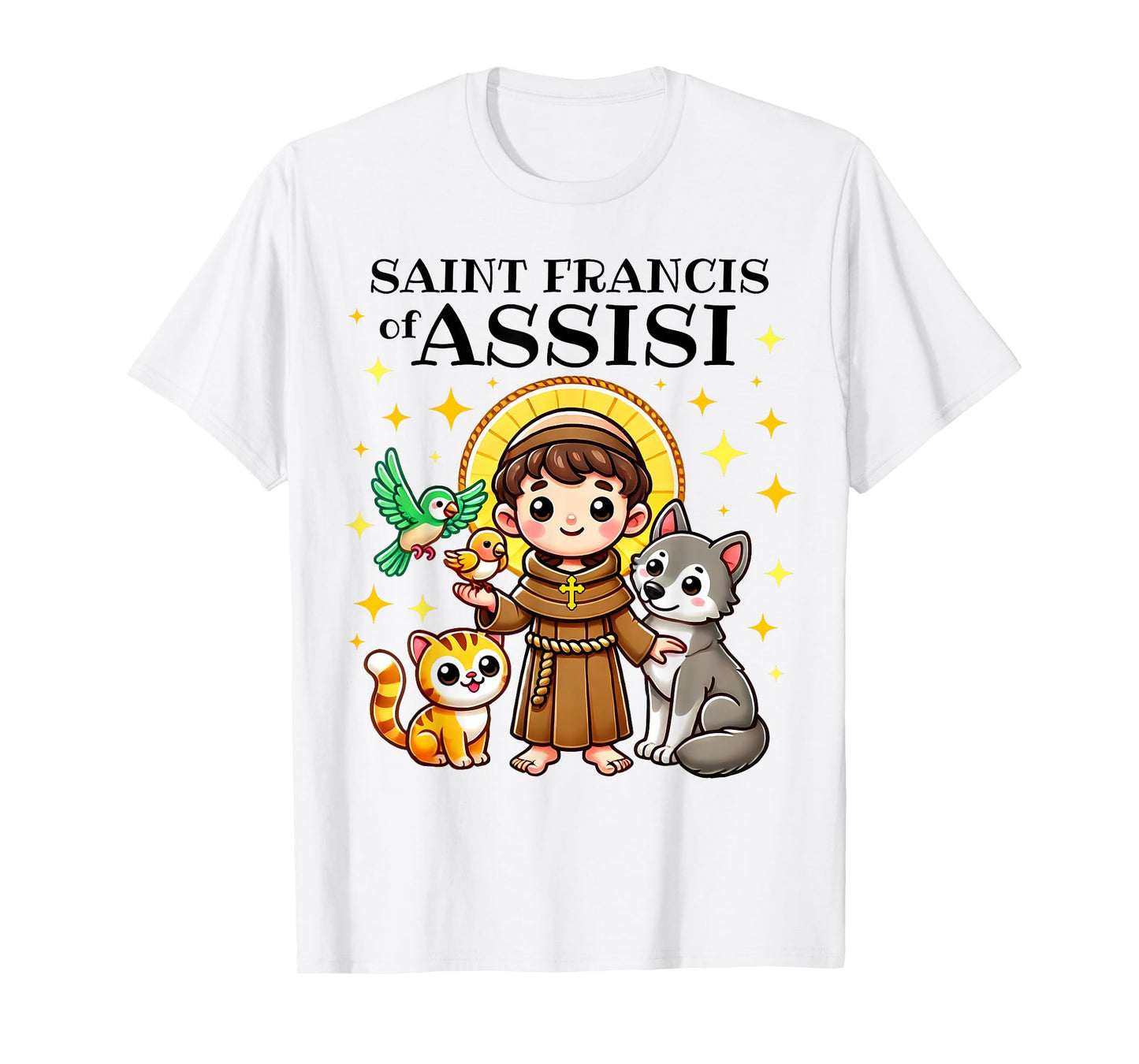 Saint Francis of Assisi Saint of Animals Catholic for kids T-Shirt