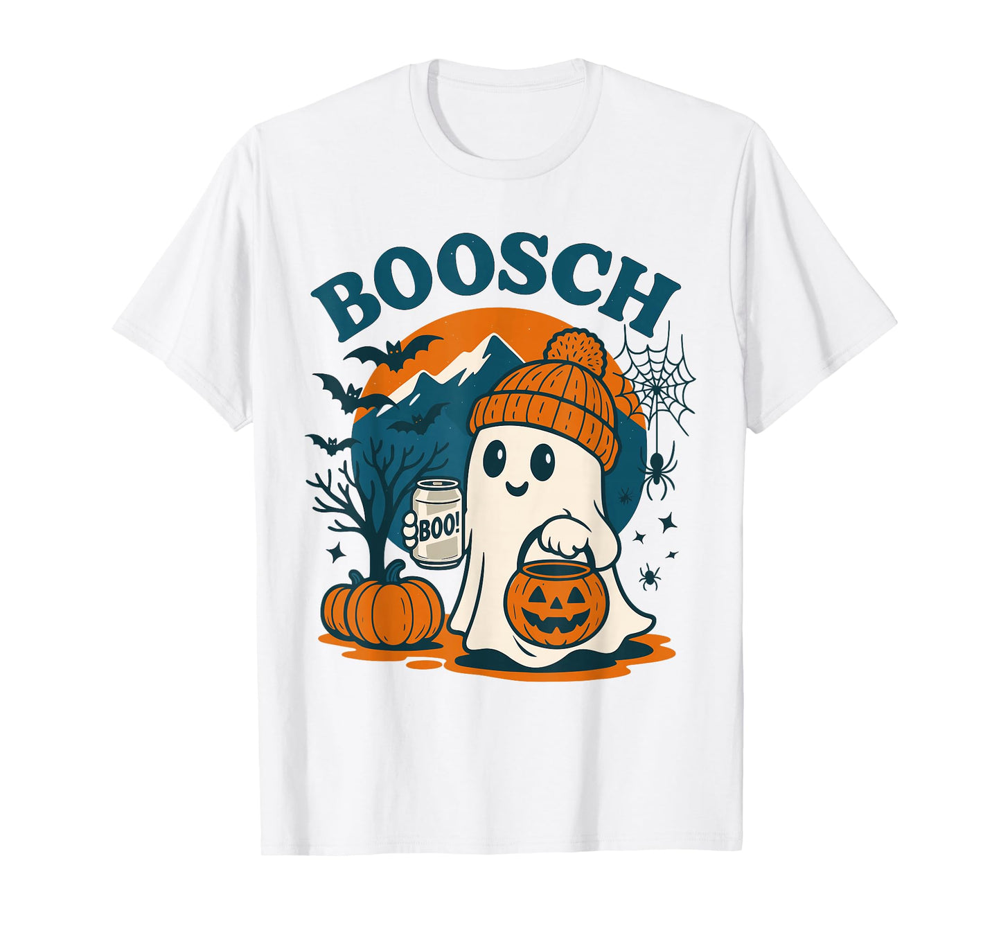Boosch Light Halloween Shirt Men, Funny Ghost Beer Drinking T-Shirt