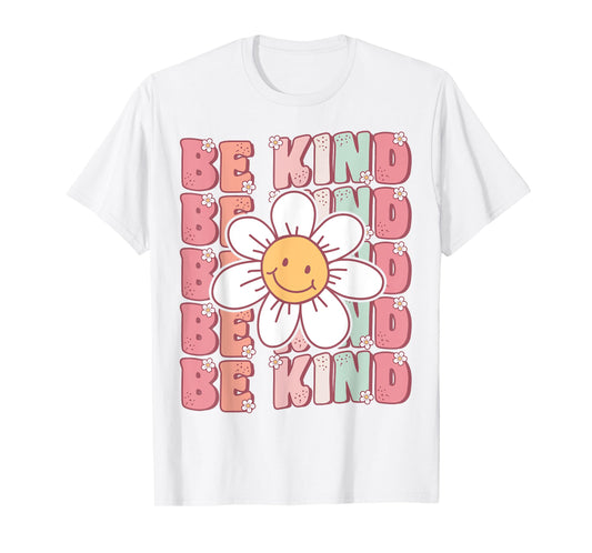 Groovy Be Kind Retro Cute Daisy Flower Positivity Kindness T-Shirt