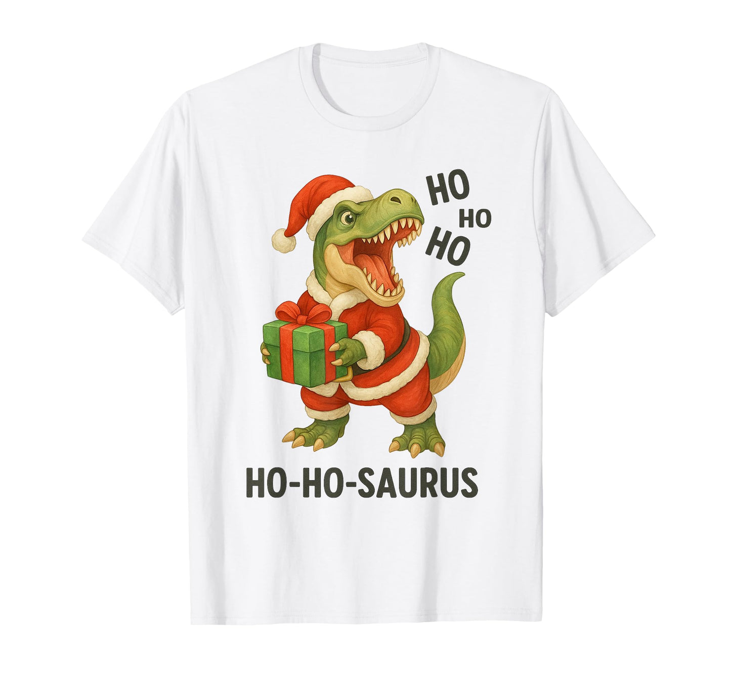 Santa Rex Kid Christmas Dinosaur T-Rex for Boys Ho-Ho-Saurus T-Shirt