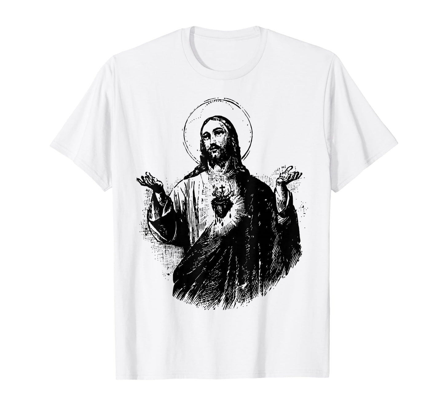 Sacred Heart of Jesus Christ Vintage Art Catholic T-Shirt