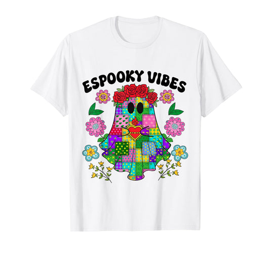 Espooky Vibes, Mexican Ghost Flowers Halloween, Spooky Vibes T-Shirt