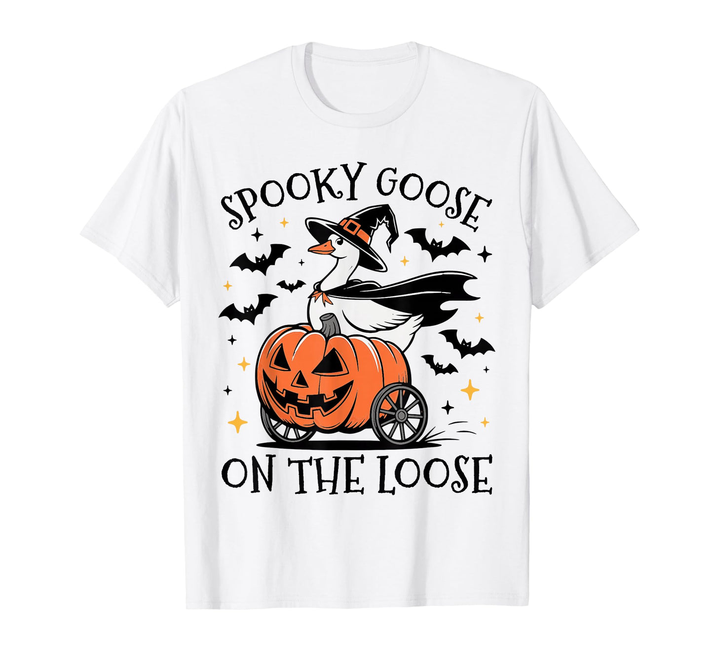 Spooky Goose On The Loose Goose Witch Animal Halloween T-Shirt