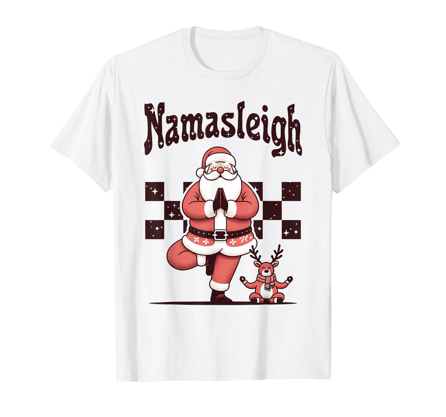 Namasleigh Christmas Santa Yoga Lover Funny T-Shirt