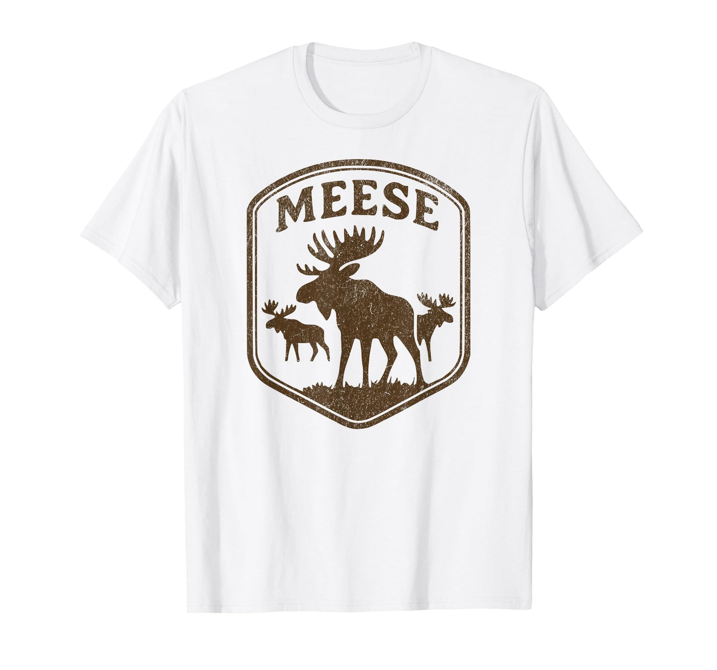 Plural of Moose is Meese Funny Vintage Animal Joke Tee T-Shirt