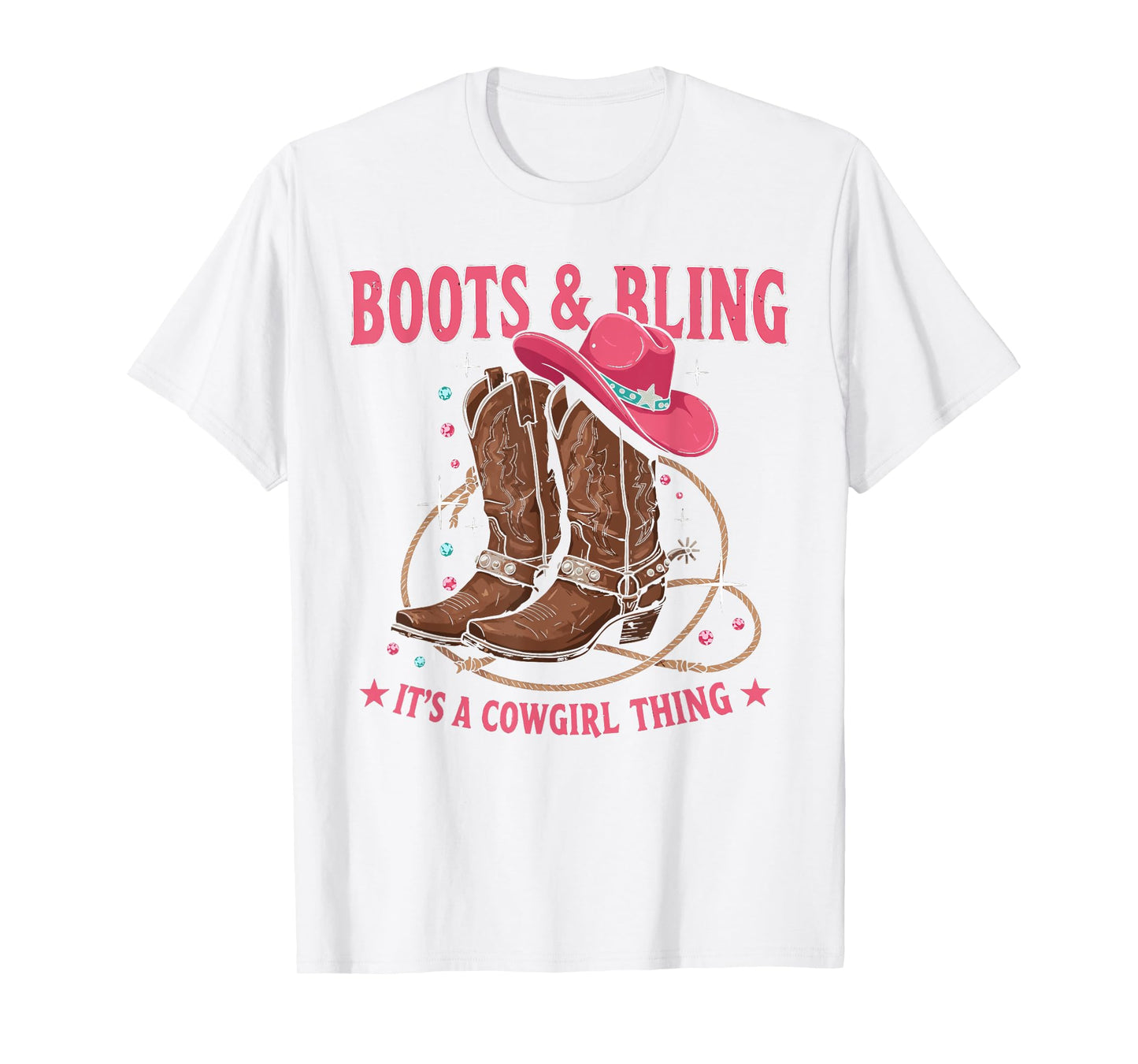 Howdy Country Rodeo Girl Western Boots & Bling its a Cowgirl T-Shirt