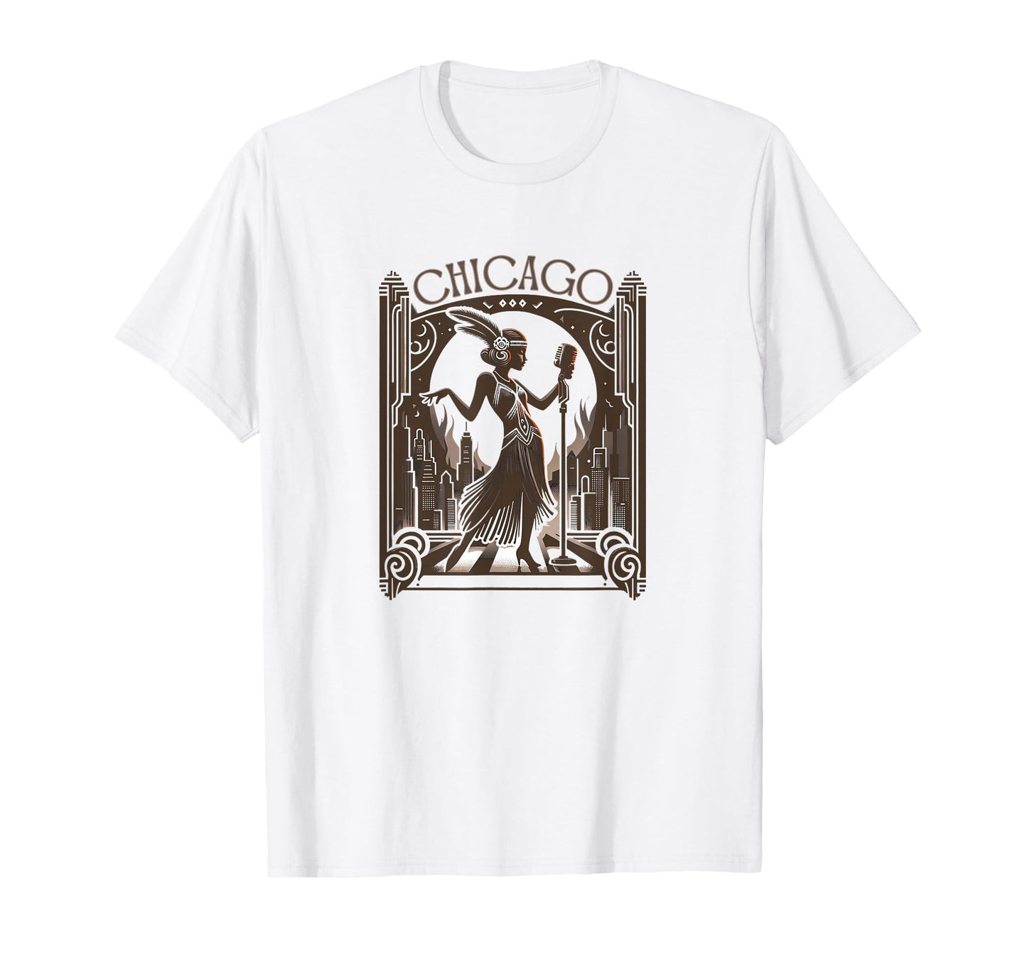 Chicago Jazz Art Deco 1920s Musical Theatre Musicals Flapper T-Shirt